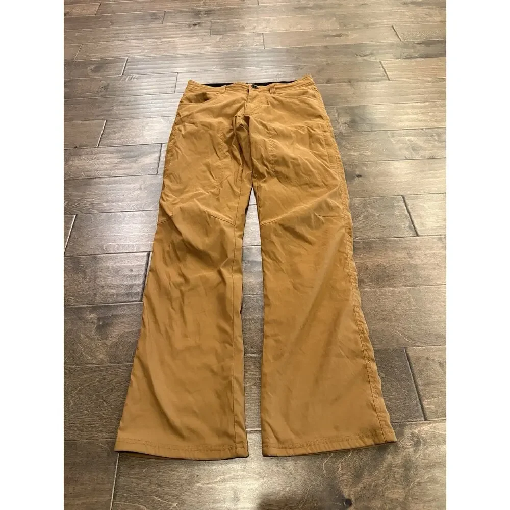 Orvis Mens Brown Fleece Lined Hiking Outdoors Stretched Pants Size 30x34